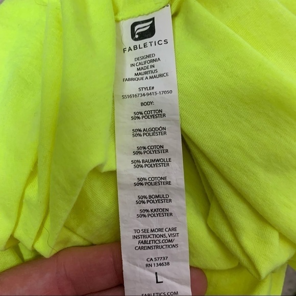 Fabletics Britta Neon Yellow Reversible T-shirt - Picture 6 of 6